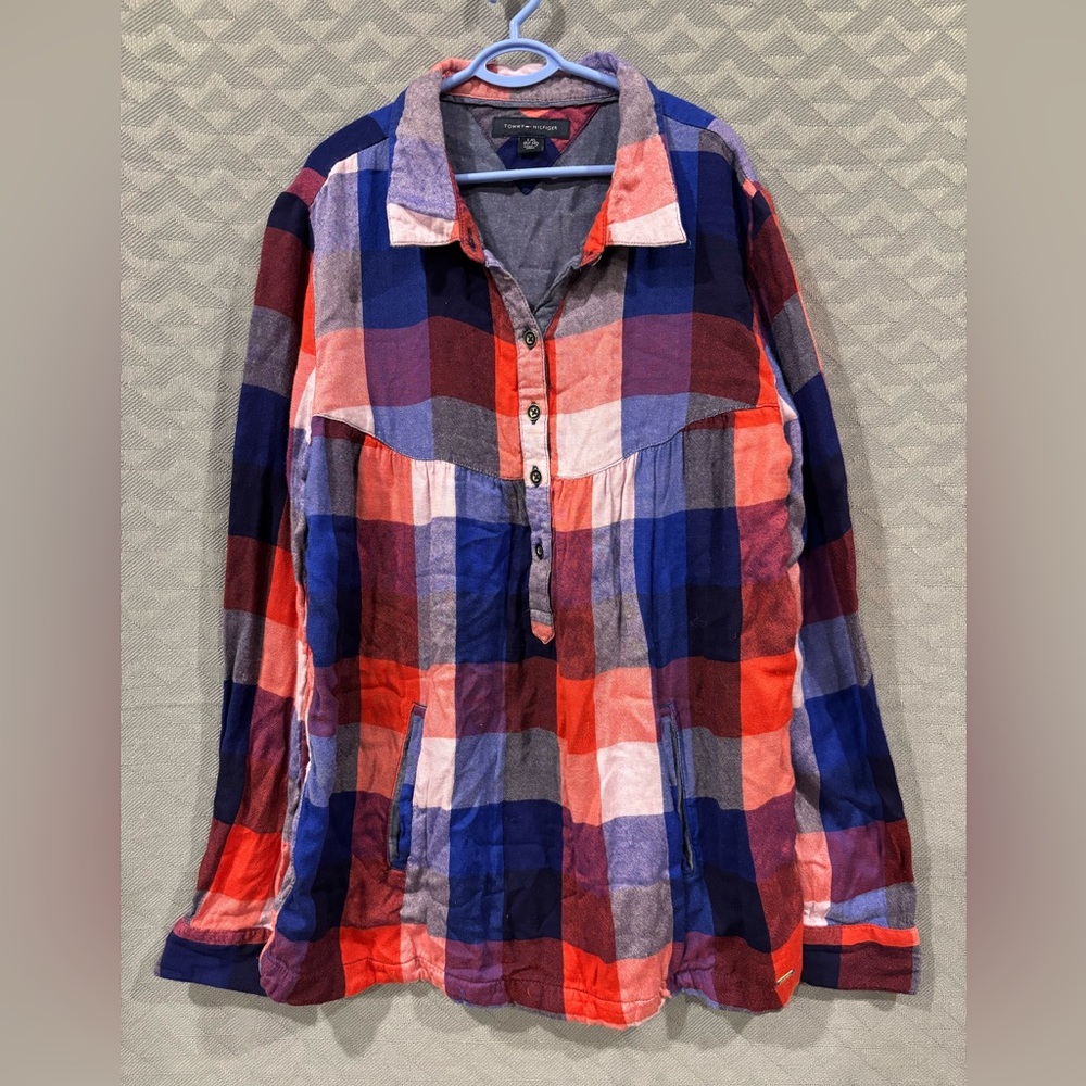 5/$10 or 10/$20 Tommy Hilfiger Girls Multicolor Plaid Casual Shirt with Pockets